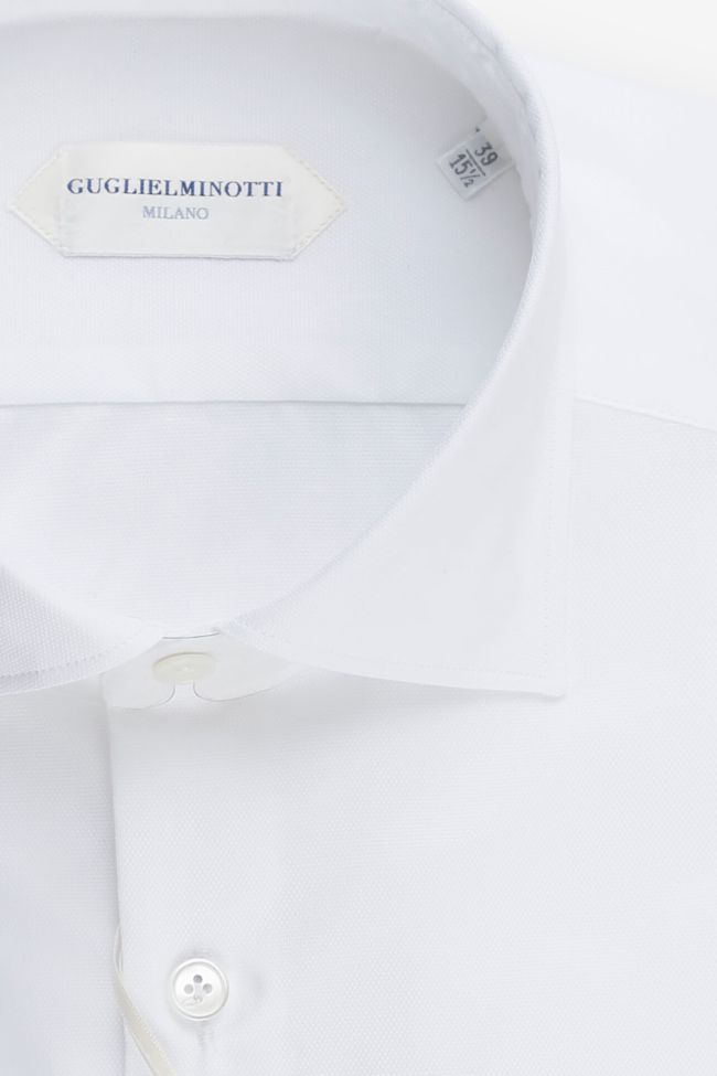 Guglielminotti Hemd Herren Guglielminotti Regular Einfarbig 100% Baumwolle Kragen Französisch Lange Ärmel
