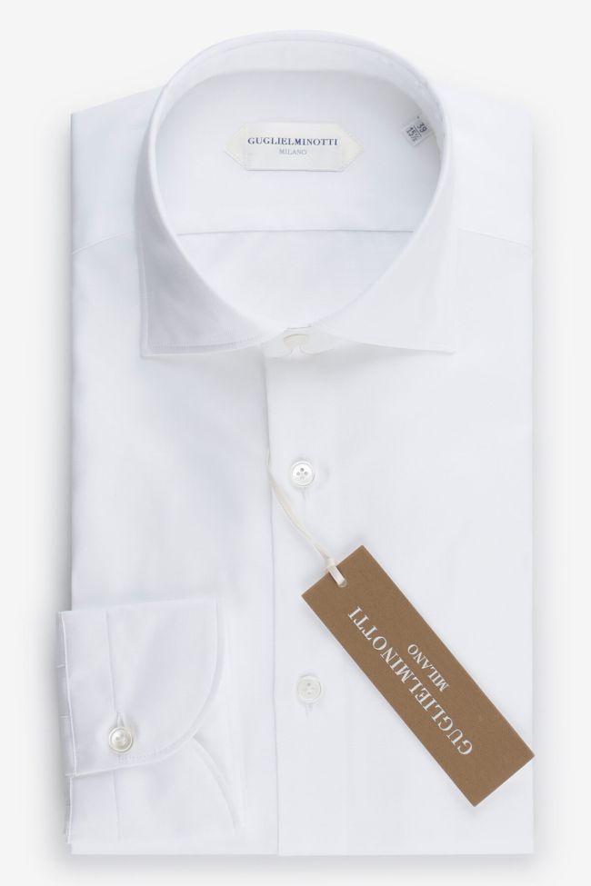 guglielminotti Hemd Herren Guglielminotti Regular Einfarbig 100% Baumwolle kragen Französisch Lange Ärmel