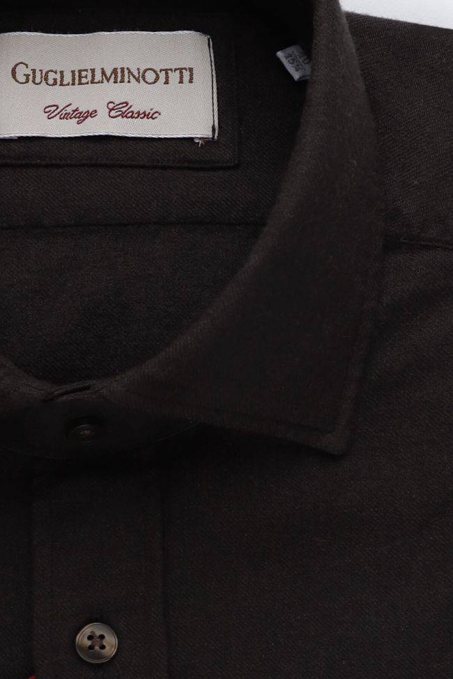 Guglielminotti Hemd Herren Guglielminotti Regular Einfarbig 100% Baumwolle Kragen Französisch Lange Ärmel
