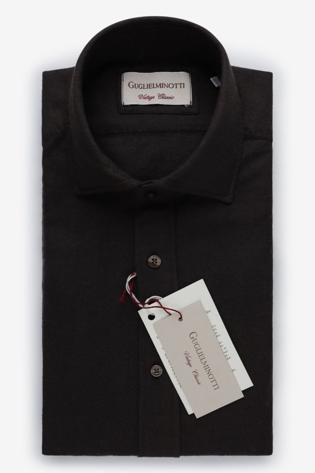 guglielminotti Hemd Herren Guglielminotti Regular Einfarbig 100% Baumwolle kragen Französisch Lange Ärmel