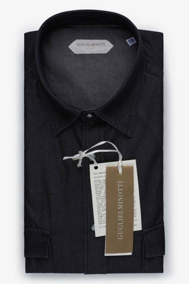 guglielminotti Hemd Herren Guglielminotti Regular Einfarbig 100% Baumwolle kragen Italienisch Lange Ärmel