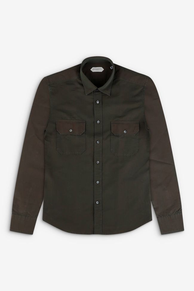 Guglielminotti Hemd Herren Guglielminotti Regular Einfarbig 50% Cotton 50% Linen Kragen Italienisch Lange Ärmel