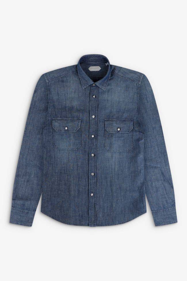 Guglielminotti Hemd Herren Guglielminotti Regular Einfarbig 55% Linen 45% Cotton Kragen Italienisch Lange Ärmel