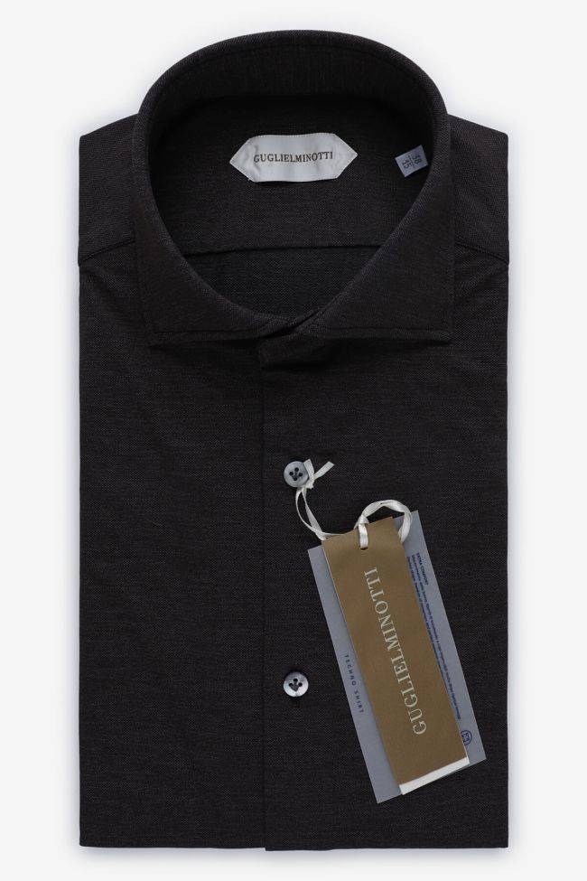 guglielminotti Hemd Herren Guglielminotti Regular Einfarbig 85% cotton 14% pa 1% ea kragen Französisch Lange Ärmel