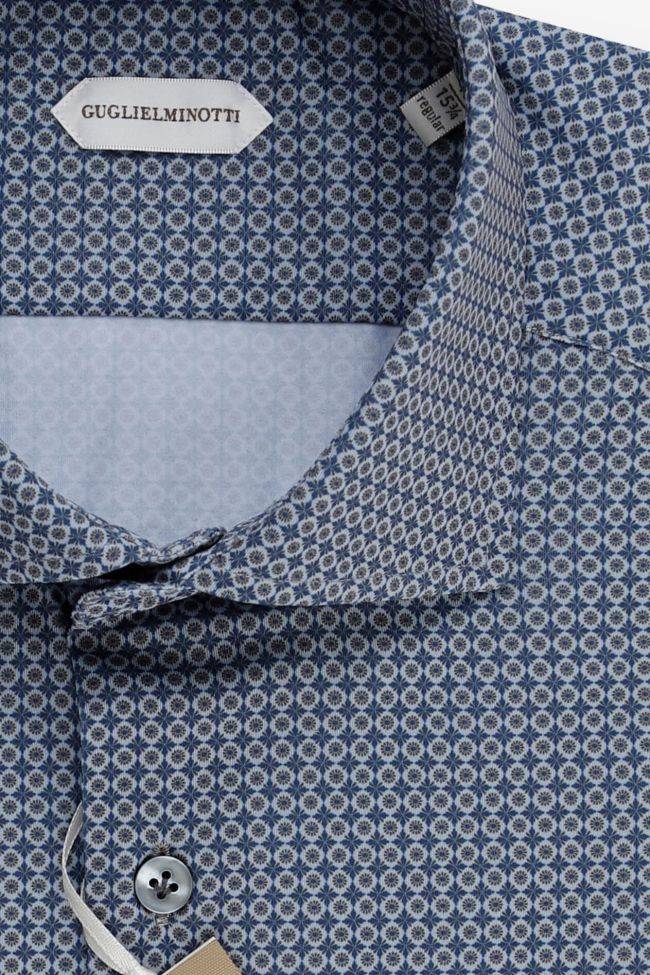 Guglielminotti Hemd Herren Guglielminotti Regular Halb Unifarben 85% Poliammide 15% Elastam Kragen Französisch Lange Ärmel