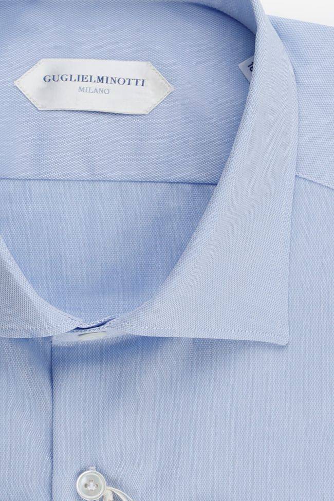 Guglielminotti Hemd Herren Guglielminotti Regular Halb Unifarben 100% Baumwolle Kragen Französisch Lange Ärmel