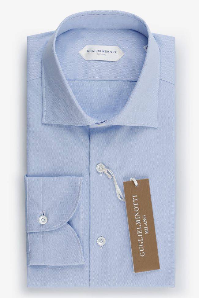 guglielminotti Hemd Herren Guglielminotti Regular Halb Unifarben 100% Baumwolle kragen Französisch Lange Ärmel