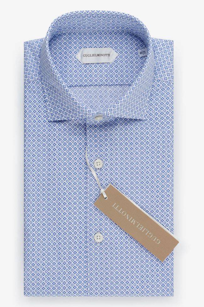 guglielminotti Hemd Herren Guglielminotti Regular Halb Unifarben 100% Baumwolle kragen Französisch Lange Ärmel