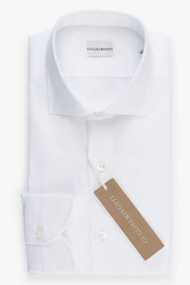 guglielminotti Hemd Herren Guglielminotti Regular Halb Unifarben 100% Baumwolle kragen Französisch Lange Ärmel