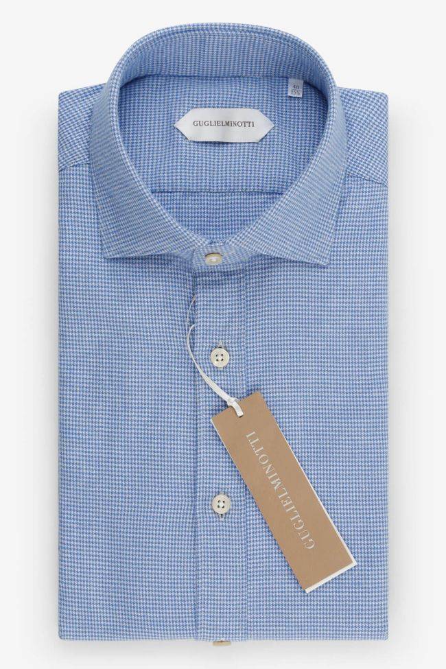guglielminotti Hemd Herren Guglielminotti Regular Halb Unifarben 100% Baumwolle kragen Französisch Lange Ärmel