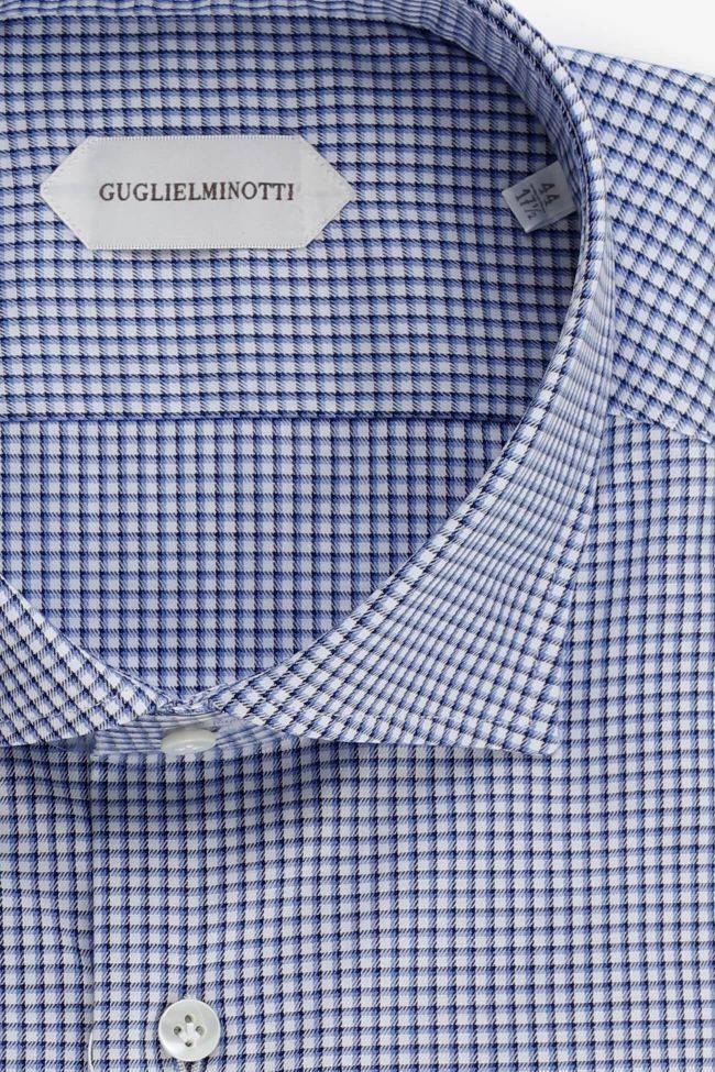 Guglielminotti Hemd Herren Guglielminotti Regular Karo 100% Baumwolle Kragen Französisch Lange Ärmel