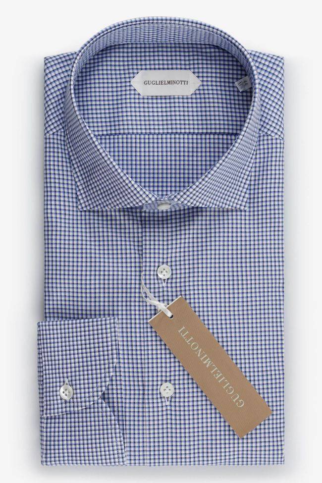 guglielminotti Hemd Herren Guglielminotti Regular Karo 100% Baumwolle kragen Französisch Lange Ärmel