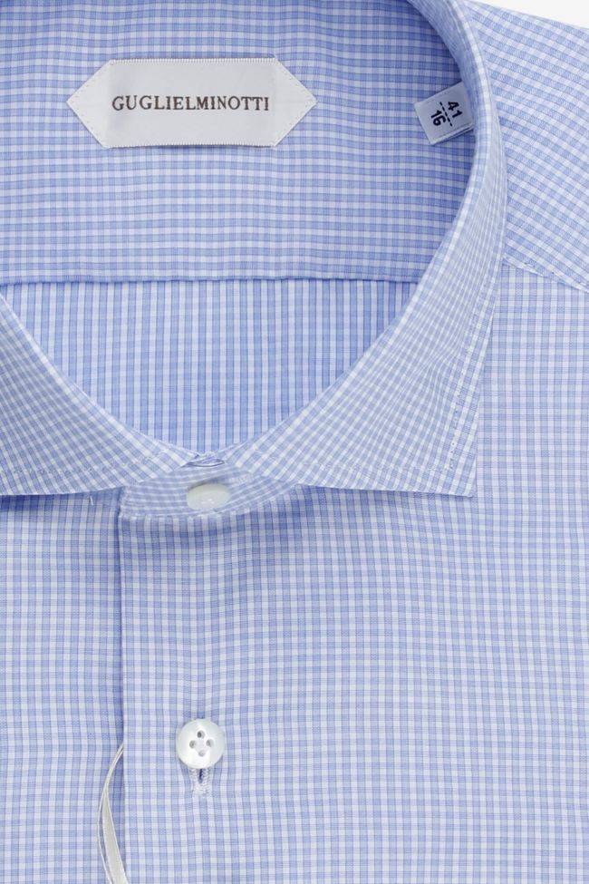 Guglielminotti Hemd Herren Guglielminotti Regular Karo 100% Baumwolle Kragen Französisch Lange Ärmel