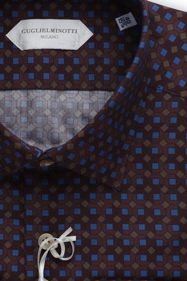 Guglielminotti Hemd Herren Guglielminotti Regular Muster 100% Baumwolle Kragen Italienisch Lange Ärmel