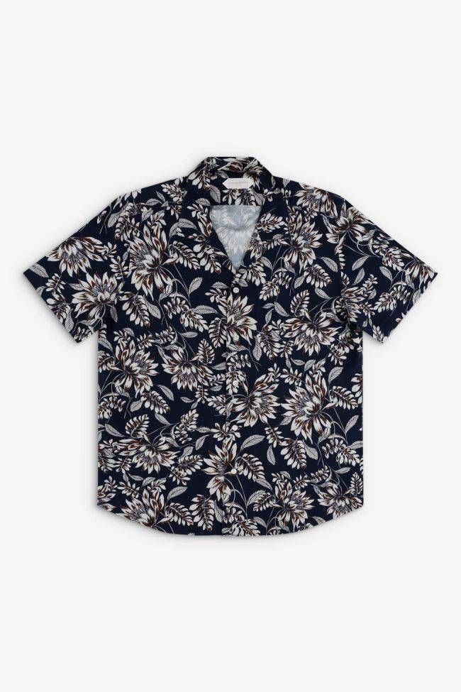 Guglielminotti Hemd Herren Guglielminotti Regular Muster 100% Viskose Kragen Hawaiikragen Kurze Ärmel