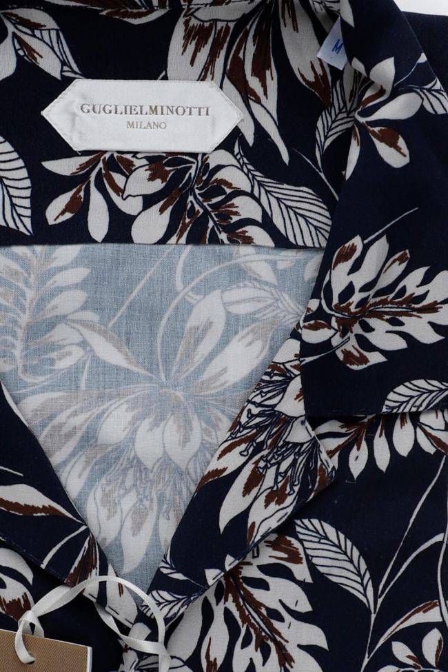 Guglielminotti Hemd Herren Guglielminotti Regular Muster 100% Viskose Kragen Hawaiikragen Kurze Ärmel