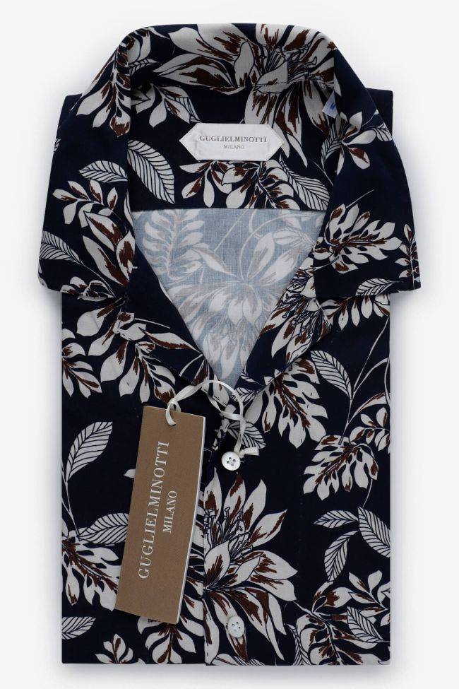 guglielminotti Hemd Herren Guglielminotti Regular Muster 100% Viskose kragen Hawaiikragen Kurze Ärmel