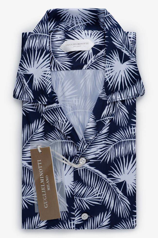 guglielminotti Hemd Herren Guglielminotti Regular Muster 85% poliammide 15% elastam kragen Hawaiikragen Kurze Ärmel
