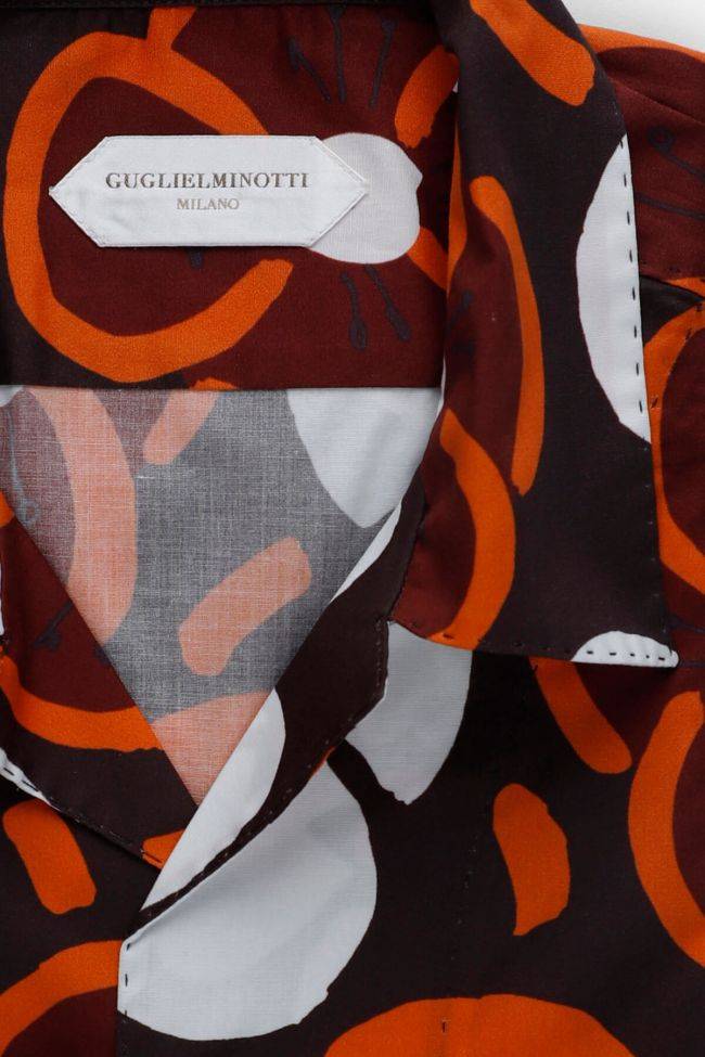 Guglielminotti Hemd Herren Guglielminotti Regular Muster 97% Baumwolle 3% Elastan Kragen Hawaiikragen Kurze Ärmel