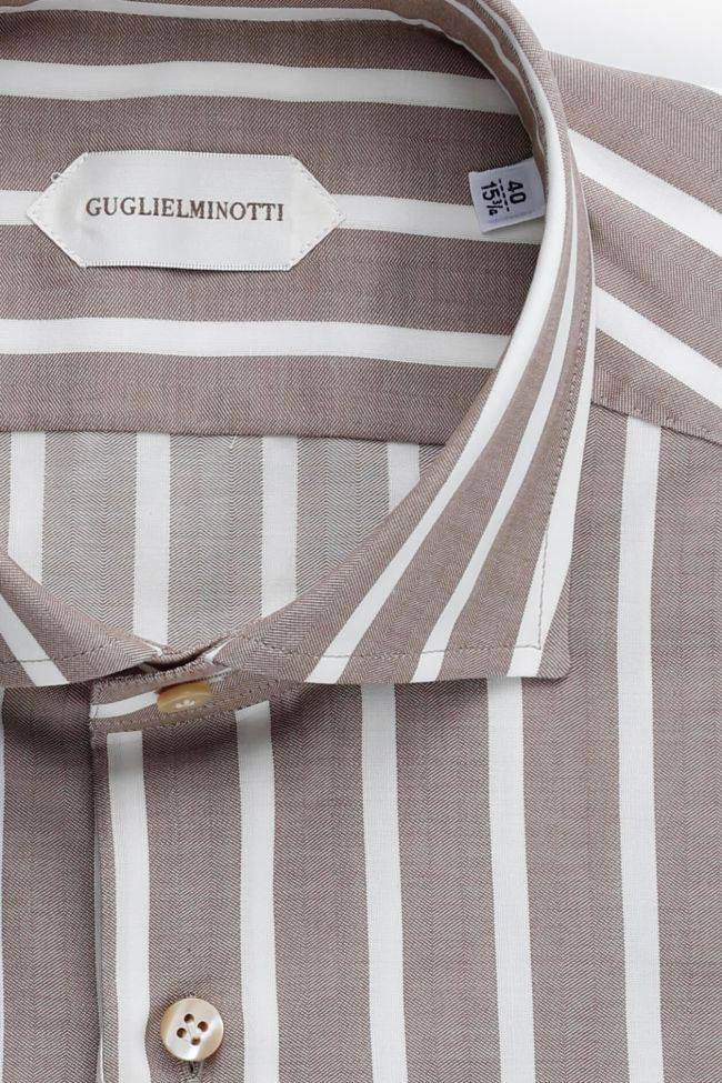 Guglielminotti Hemd Herren Guglielminotti Regular Streifen 100% Baumwolle Kragen Französisch Lange Ärmel