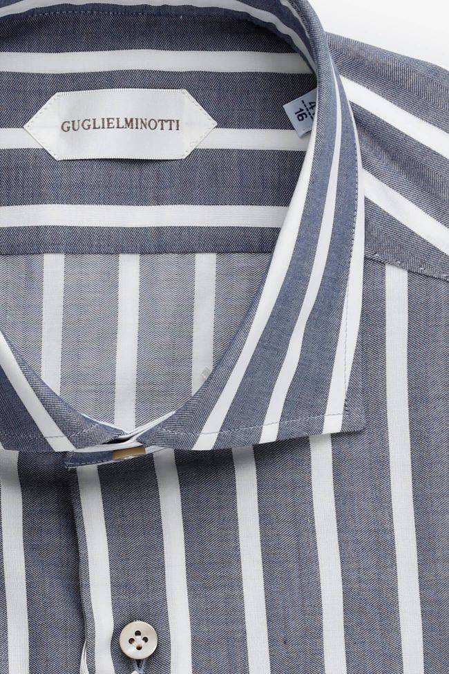 Guglielminotti Hemd Herren Guglielminotti Regular Streifen 100% Baumwolle Kragen Französisch Lange Ärmel