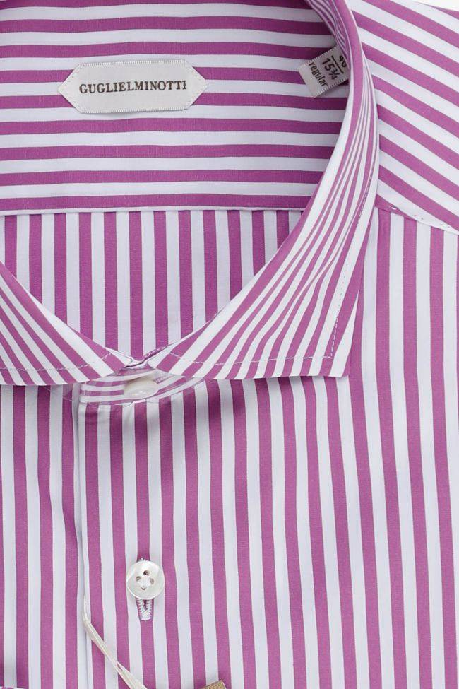 Guglielminotti Hemd Herren Guglielminotti Regular Streifen 100% Baumwolle Kragen Französisch Lange Ärmel