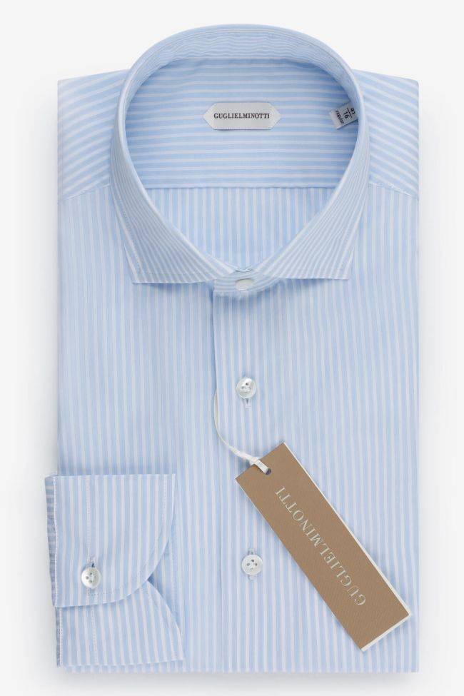 guglielminotti Hemd Herren Guglielminotti Regular Streifen 100% Baumwolle kragen Französisch Lange Ärmel