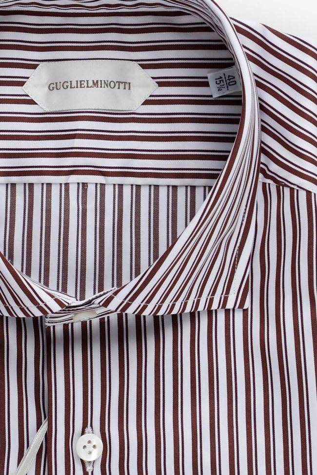 Guglielminotti Hemd Herren Guglielminotti Regular Streifen 100% Baumwolle Kragen Französisch Lange Ärmel