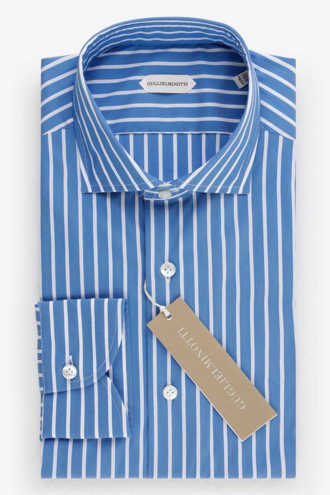Guglielminotti Hemd Herren Guglielminotti Regular Streifen 70% Cotton 3% Elastan 27% Pa Kragen Französisch Lange Ärmel