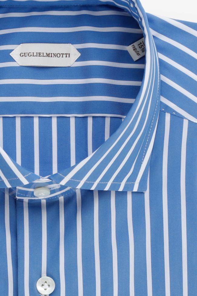 guglielminotti Hemd Herren Guglielminotti Regular Streifen 70% cotton 3% elastan 27% pa kragen Französisch Lange Ärmel