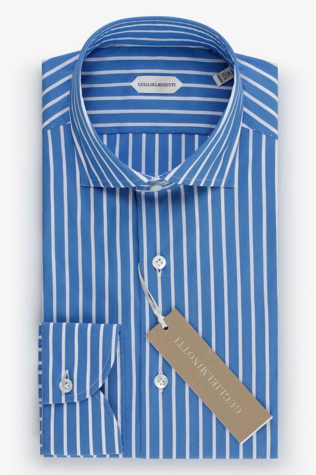guglielminotti Hemd Herren Guglielminotti Regular Streifen 72% cotton 27% pa 1% ea kragen Französisch Lange Ärmel