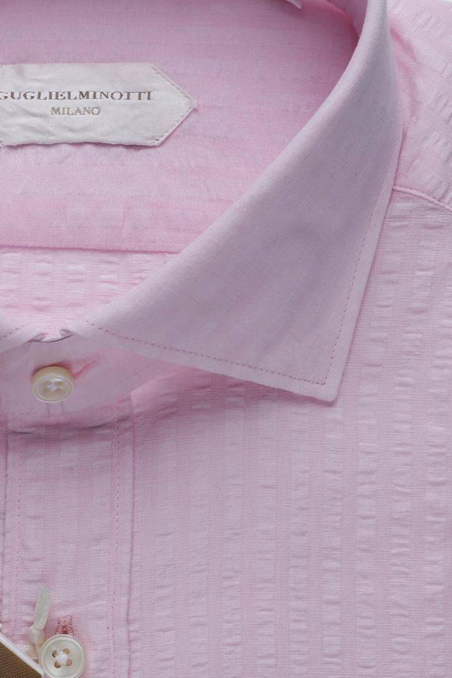 Guglielminotti Hemd Herren Guglielminotti Regular Streifen 80% Baumwolle 20% Leinen Kragen Französisch Lange Ärmel