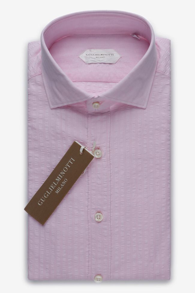 guglielminotti Hemd Herren Guglielminotti Regular Streifen 80% Baumwolle 20% Leinen kragen Französisch Lange Ärmel