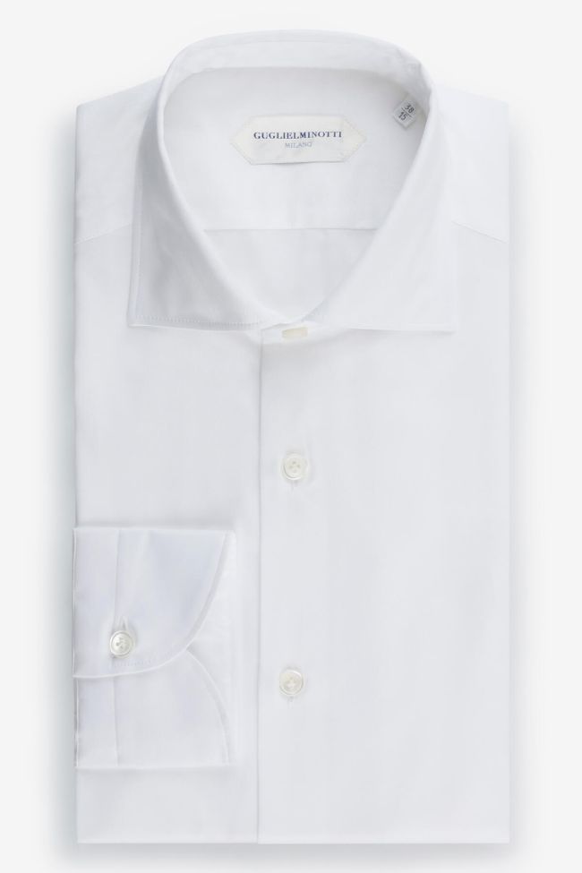 guglielminotti Hemd Herren Guglielminotti Slim Einfarbig 100% Baumwolle kragen Französisch Lange Ärmel