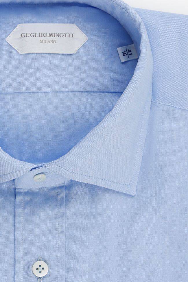 Guglielminotti Hemd Herren Guglielminotti Slim Einfarbig 100% Baumwolle Kragen Französisch Lange Ärmel
