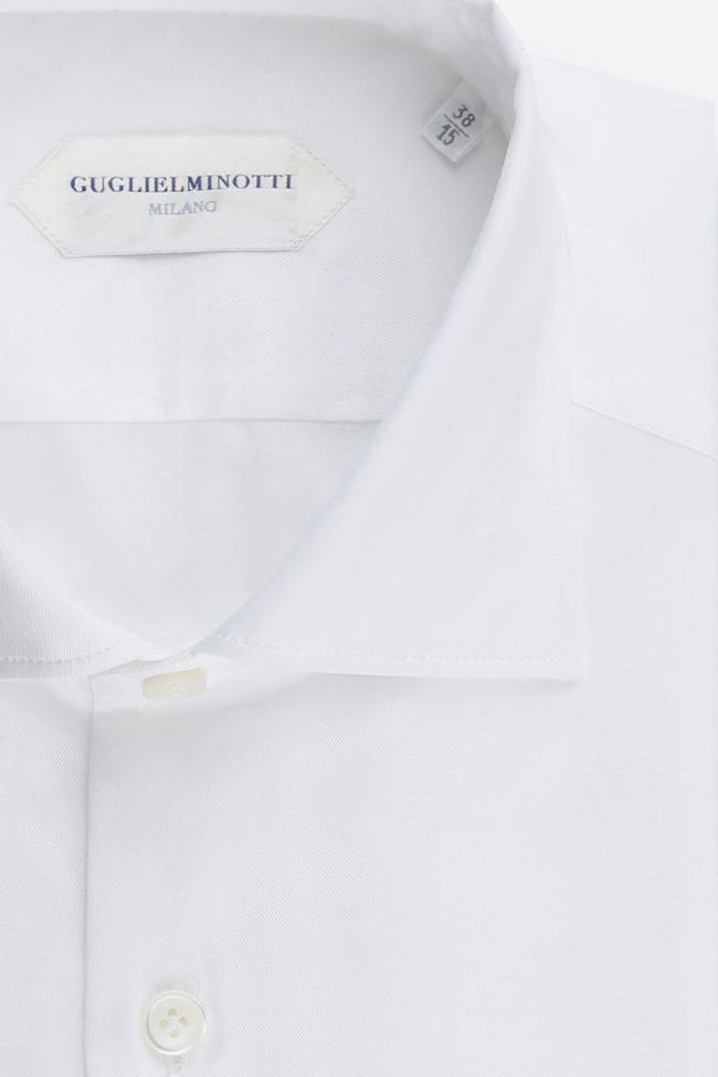 Guglielminotti Hemd Herren Guglielminotti Slim Einfarbig 100% Baumwolle Kragen Französisch Lange Ärmel