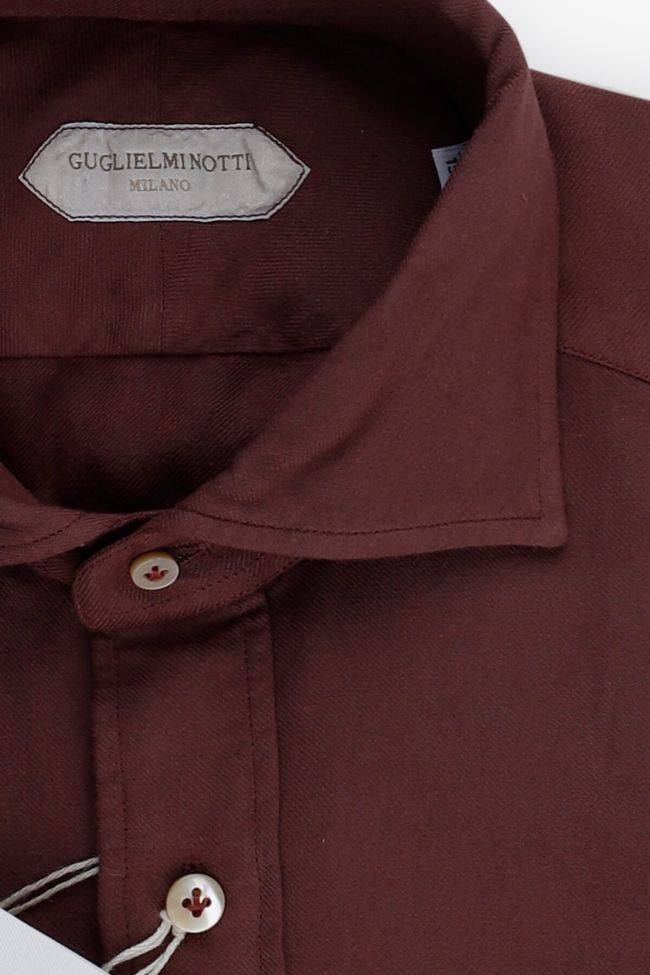 Guglielminotti Hemd Herren Guglielminotti Slim Einfarbig 50% Baumwolle 50% Modal Kragen Französisch Lange Ärmel