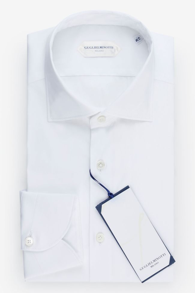 guglielminotti Hemd Herren Guglielminotti Slim Einfarbig 72% Baumwolle 3% elastan 25% pa kragen Französisch Lange Ärmel