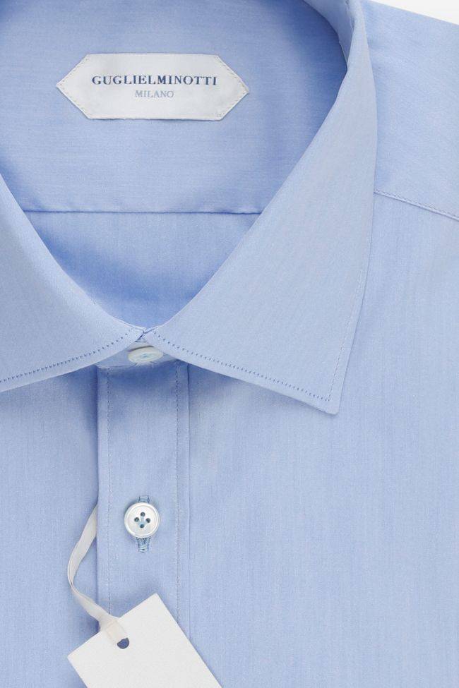 Guglielminotti Hemd Herren Guglielminotti Slim Einfarbig 72% Baumwolle 3% Elastan 25% Pa Kragen Italienisch Lange Ärmel