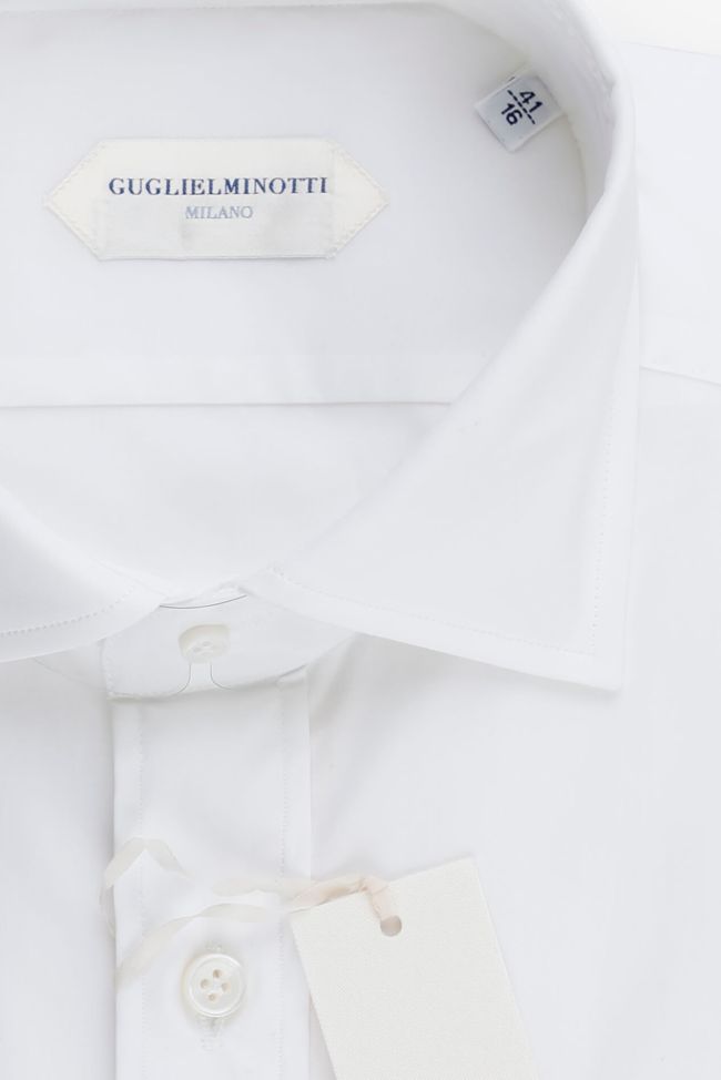 Guglielminotti Hemd Herren Guglielminotti Slim Einfarbig 97% Baumwolle 3% Elastan Kragen Französisch Lange Ärmel