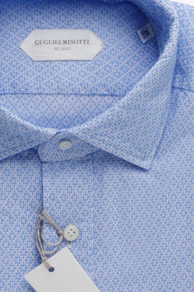 Guglielminotti Hemd Herren Guglielminotti Slim Halb Unifarben 100% Baumwolle Kragen Französisch Lange Ärmel