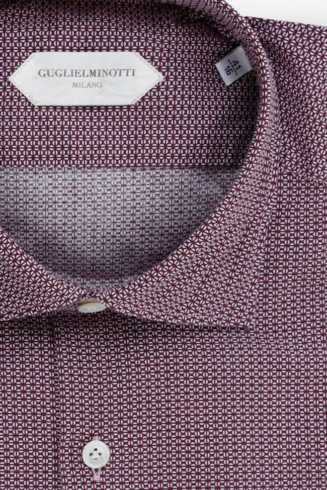 Guglielminotti Hemd Herren Guglielminotti Slim Halb Unifarben 97% Baumwolle 3% Elastan Kragen Französisch Lange Ärmel