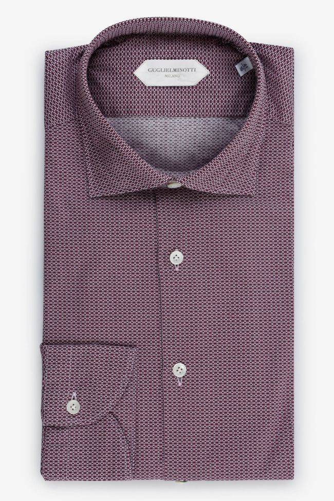 guglielminotti Hemd Herren Guglielminotti Slim Halb Unifarben 97% Baumwolle 3% elastan kragen Französisch Lange Ärmel