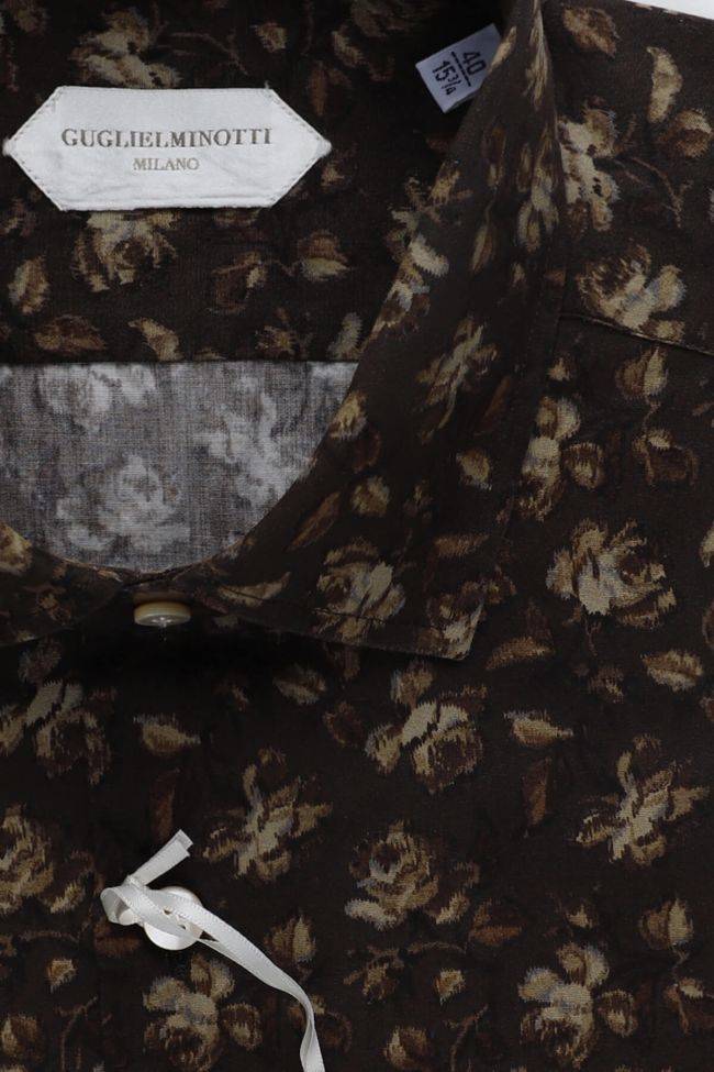 Guglielminotti Hemd Herren Guglielminotti Slim Muster 100% Baumwolle Kragen Französisch Lange Ärmel