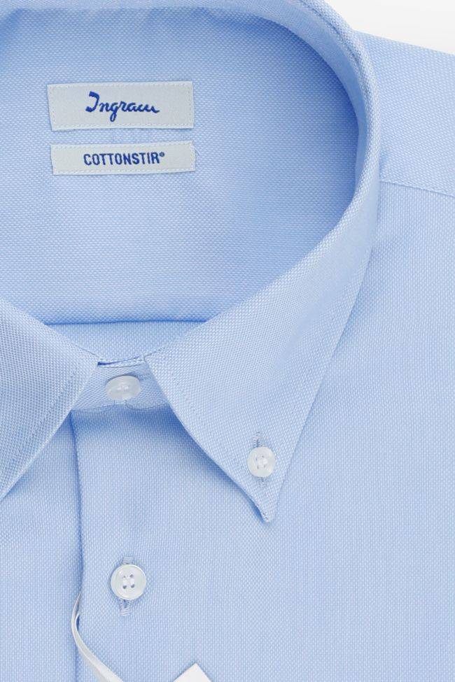 Ingram Hemd Herren Ingram Classic Bügelfreie Einfarbig 100% Baumwolle Kragen Button-Down Lange Ärmel