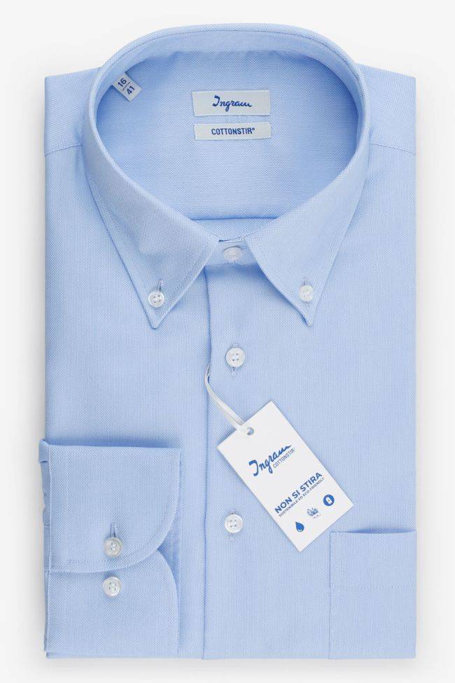 ingram Hemd Herren Ingram Classic Bügelfreie Einfarbig 100% Baumwolle kragen Button-Down Lange Ärmel
