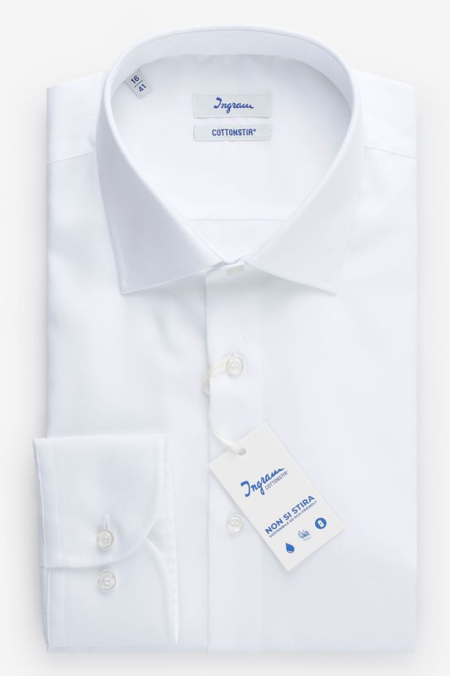 ingram Hemd Herren Ingram Classic Bügelfreie Einfarbig 100% Baumwolle kragen Französisch Lange Ärmel