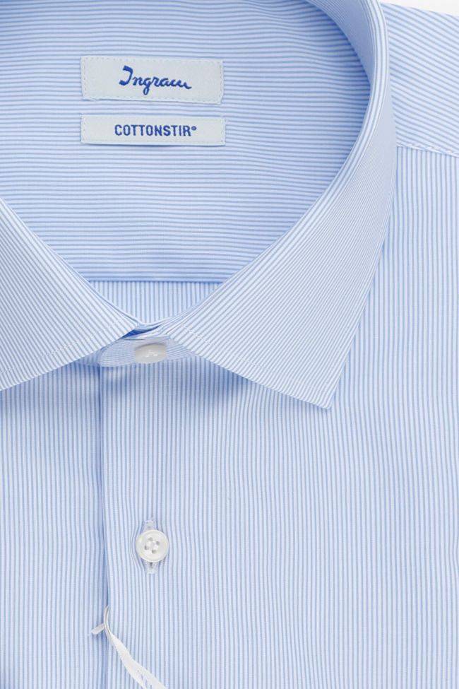 Ingram Hemd Herren Ingram Classic Bügelfreie Streifen 100% Baumwolle Kragen Französisch Lange Ärmel