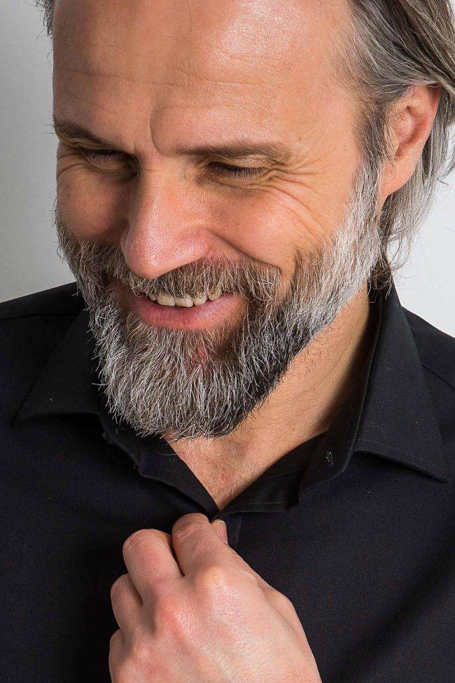 Ingram Hemd Herren Ingram Classic Einfarbig 100% Baumwolle Kragen Italienisch Lange Ärmel