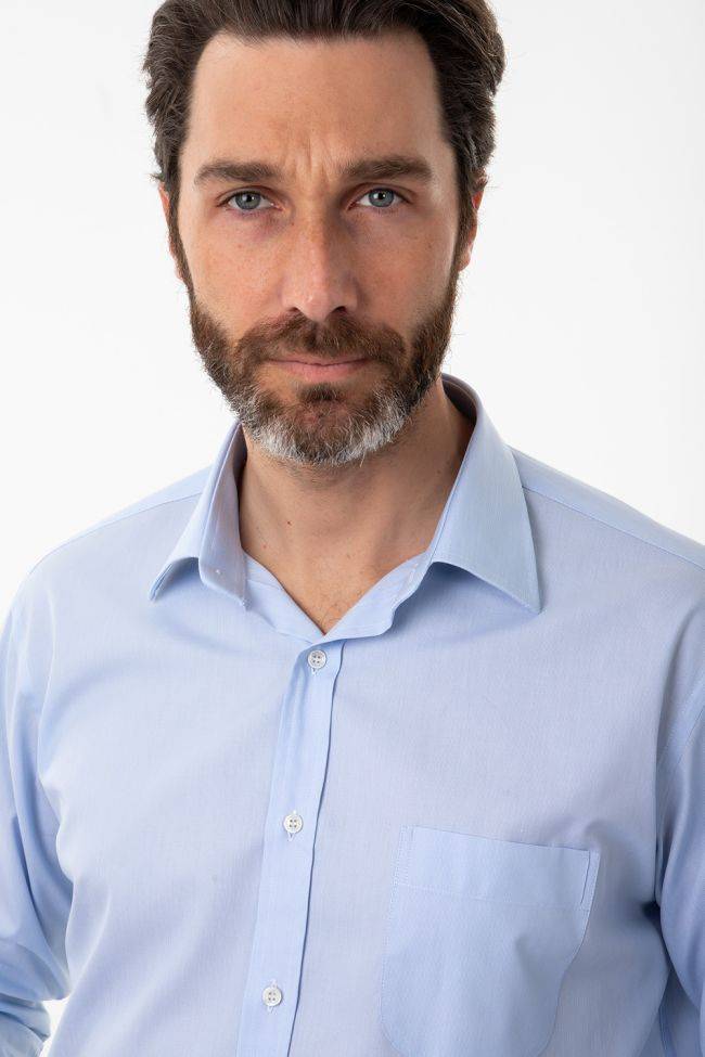 Ingram Hemd Herren Ingram Classic Einfarbig 100% Baumwolle Kragen Italienisch Lange Ärmel